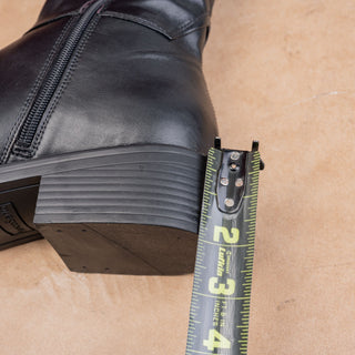 Franco Sarto Women Cottage Boho Black Vegan Leather Square Toe Knee Boots sz 11
