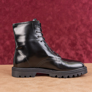 The Row Women Ranger Black Italian Leather Lace-up Combat Boots 9-9.5US EUR 39.5