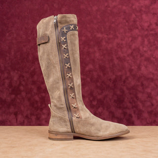 Born Women Ali Brown Distress Suede Farm Riding Knee Boots sz 9US EUR40