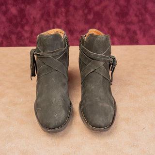 Born Women Montilla Olive Green Suede Modern Western Zip Ankle Boots sz 7.5
