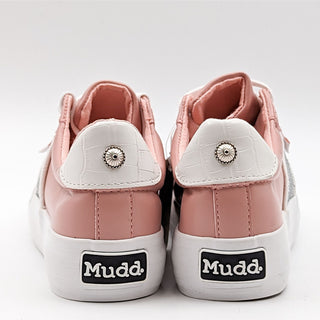 Mudd Women Beyley Glitter Lace-up Pink White Platform Low Top Sneaker size 7