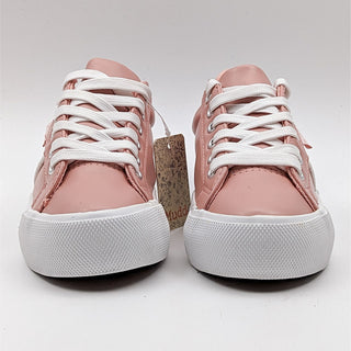 Mudd Women Beyley Glitter Lace-up Pink White Platform Low Top Sneaker size 7