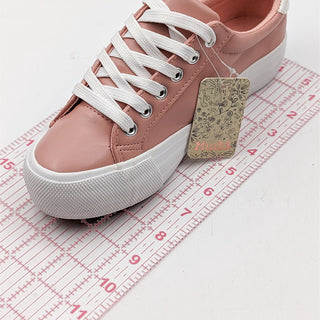 Mudd Women Beyley Glitter Lace-up Pink White Platform Low Top Sneaker size 7
