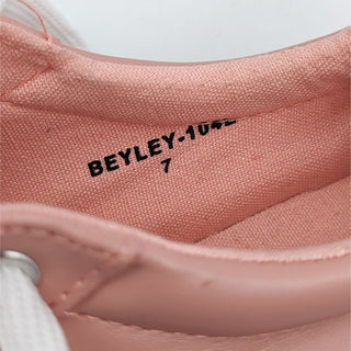 Mudd Women Beyley Glitter Lace-up Pink White Platform Low Top Sneaker size 7