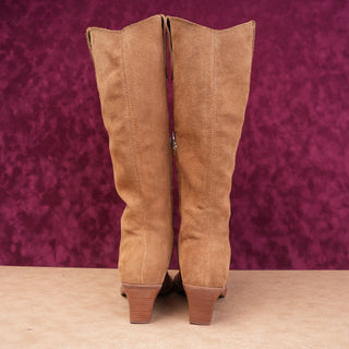 Dolce Vita Women Brown Suede Festival Western Cowboy Knee Zip Boots sz 8.5