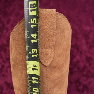 Dolce Vita Women Brown Suede Festival Western Cowboy Knee Zip Boots sz 8.5