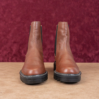 Bernardo Women Dublin Brown Leather Slip-on Chelsea Ankle Boots sz 6