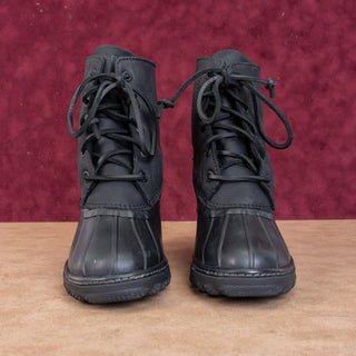 Sperry Women Saltwater Heel Black leather Rain Duck Boots sz 6US EUR36