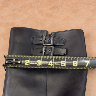 Lucky Brand Women Citere Black Leather Zip Riding Moto Tall Boots 7US EUR 37.5