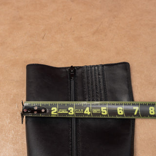 Jeffrey Campbell Wmn Ride Black Leather Pointy Toe Fashion Zip Knee Boots sz 8