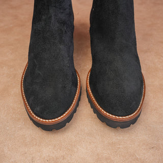 Marc Joseph NY Women Black Suede Fashion Lug Chelsea Ankle Boots sz 9