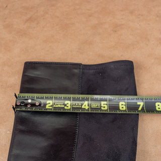 Cole Haan Women Black Leather Slip-on Riding Knee Strap Fashion Boots sz 7.5
