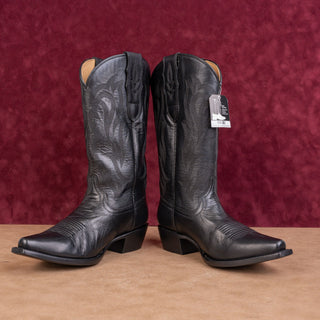 Shyanne Women Gemma Black Leather Wide Calf Western Cowboy Snip toe Boots sz 6.5