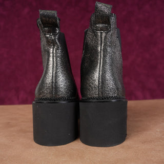 Paul Green Women Metallic Grey Festival Lightweight Ankle Chelsea Boots sz 7.5US AUS 5