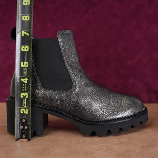 Paul Green Women Metallic Grey Festival Lightweight Ankle Chelsea Boots sz 7.5US AUS 5