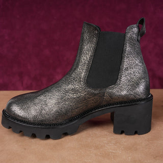 Paul Green Women Metallic Grey Festival Lightweight Ankle Chelsea Boots sz 7.5US AUS 5