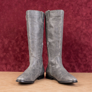 Steve Madden Women Ryson Grey Leather Tall Riding Equestrian Knee Boots sz 8.5