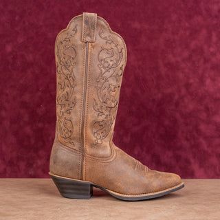Twisted X Women Fancy Stitched Western Cowboy Brown Leather Festival Boots sz 6