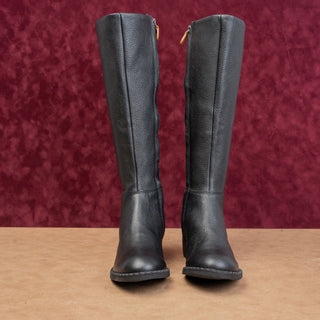 Gentle Soul Women Around Black Leather Classic Riding Zip Tall Boots 6US EUR36