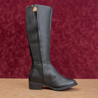 Gentle Soul Women Around Black Leather Classic Riding Zip Tall Boots 6US EUR36