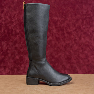 Gentle Soul Women Around Black Leather Classic Riding Zip Tall Boots 6US EUR36