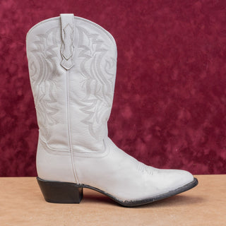 Shyanne Women Blanca White Leather Wedding Cowboy Western Mid Boots sz 11