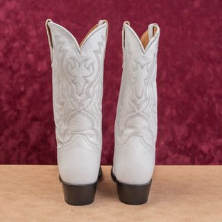 Shyanne Women Blanca White Leather Wedding Cowboy Western Mid Boots sz 11