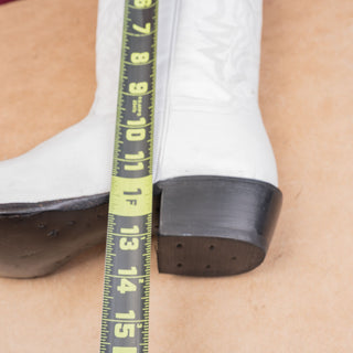 Shyanne Women Blanca White Leather Wedding Cowboy Western Mid Boots sz 11