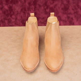 Nisolo Women Eva Tan Leather Modern Western Chelsea Ankle Boots sz 8.5