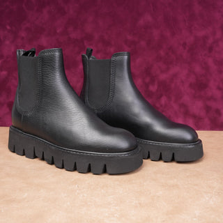 Pedro Garcia Wmn Black Leather Fashion Light Comfort Chelsea Boots sz 6US EUR36