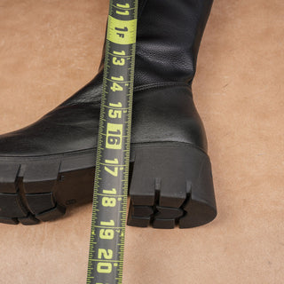 Ron White Women Konnie Black Leather Moto Festival Knee Boots sz 9.5US EUR40