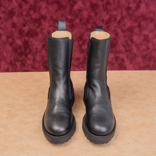 & Other Stories Women Chunky Black Leather Slip-on Ankle Chelsea Boots 8US EUR39