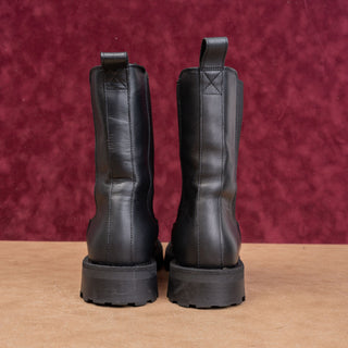 & Other Stories Women Chunky Black Leather Slip-on Ankle Chelsea Boots 8US EUR39