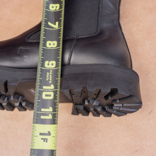 & Other Stories Women Chunky Black Leather Slip-on Ankle Chelsea Boots 8US EUR39