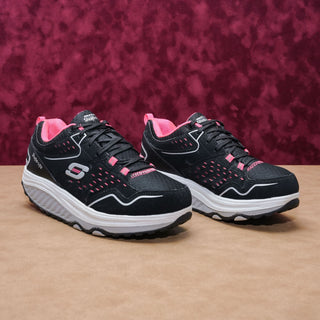 Skechers Women Shape Ups 2.0 Black Fabric Comfort Fashion Sneakers sz 8