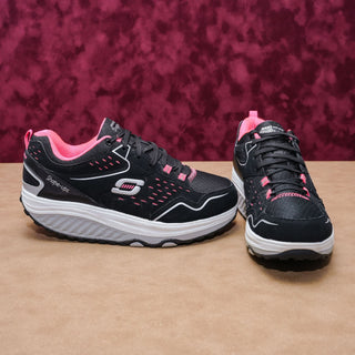 Skechers Women Shape Ups 2.0 Black Fabric Comfort Fashion Sneakers sz 8