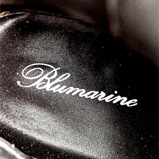 Blumarine Women Logo Chain Harness Combat Boots Size 9.5M EUR 40