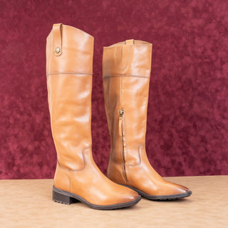 Sam Edelman Wmn Drina Whiskey Leather Fashion Equestrian Riding Knee Boots sz 7