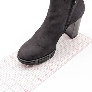 Paul Green Women Half Dressy Office Black Suede Heeled Boots 10US 7.5Austrian