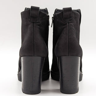 Paul Green Women Half Dressy Office Black Suede Heeled Boots 10US 7.5Austrian