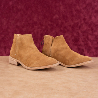 Beek Women Falcon Chestnut Suede Fashion Back Zipper Low Ankle Boots sz 11