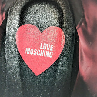 Love Moschino Wmn Western Harness Boots Black Patent Leather sz 6US EUR 36