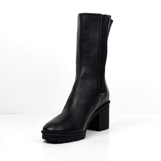 Vince Wmn Henderson Black Leather Water Repellent Tall Chelsea Boot 9.5 EUR 39.5