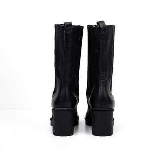 Vince Wmn Henderson Black Leather Water Repellent Tall Chelsea Boot 9.5 EUR 39.5