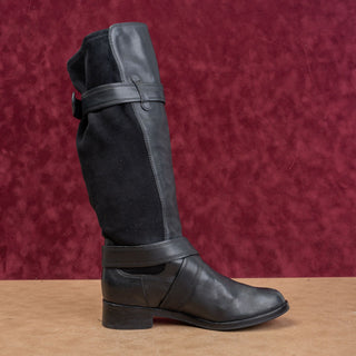 Cole Haan Women Vintage Y2K Black Leather Classic Riding Buckle Knee Boots sz 7