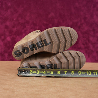 Sorel Women Joan Of Arctic Wedge II Distressed Sand Leather Ankle Boots Size 8.5