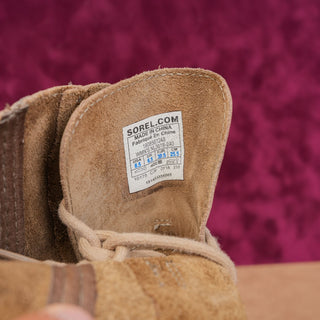 Sorel Women Joan Of Arctic Wedge II Distressed Sand Leather Ankle Boots Size 8.5