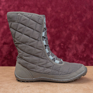 Columbia Women Crystal Grey Leather Fabric Lace-up Winter Boots sz 9