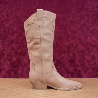 Marc Fisher Women Hilaria Taupe Leather Western Cowboy Festival Boots size 6