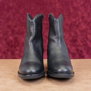 Miz Mooz Women Duart Black Leather Western Cowboy Zip Ankle Boots 9-9.5US EUR40